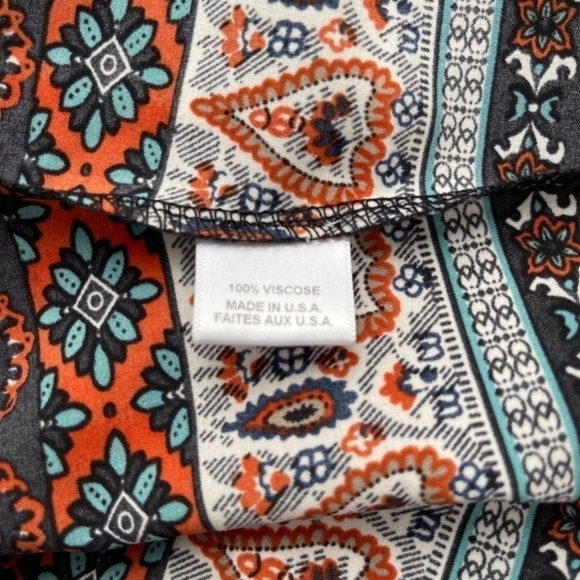 𝅺MISA Los Angeles Geometric Print Off Shoulder Peasant Top US M - Picture 7 of 8